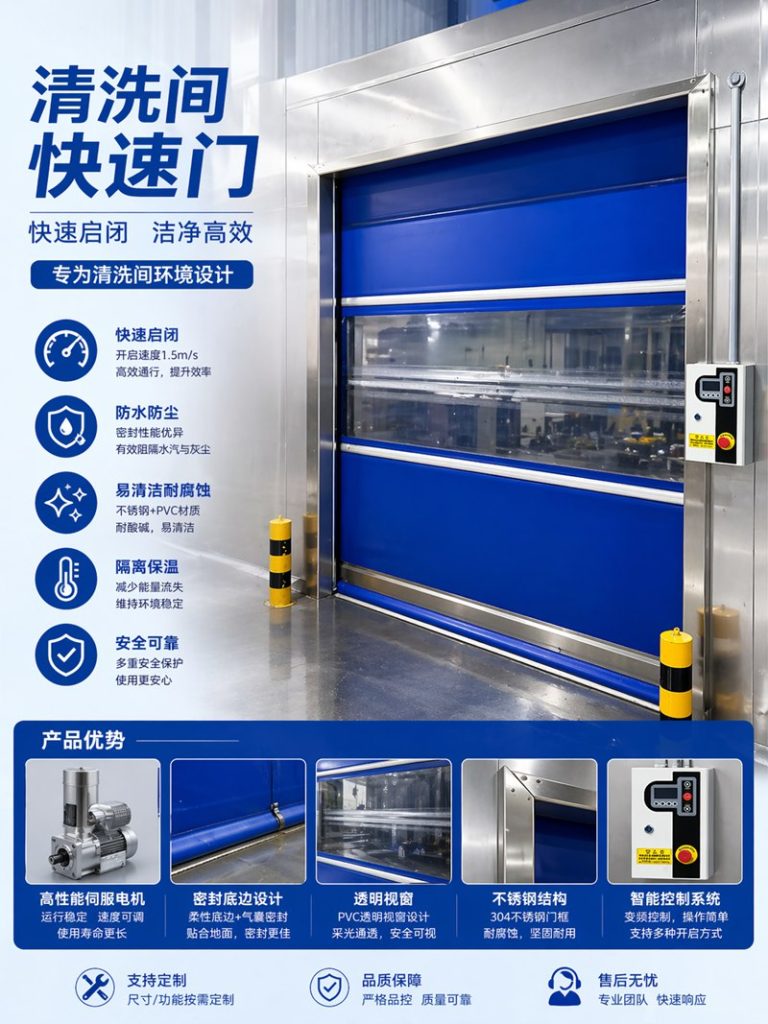 宁波不锈钢防水快速门厂家｜清洗间高速卷帘门定制缩略图